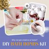 Earthy Good DIY Bath Bomb Kit With Organic Ingredients 100% Natural Includes: Essential Oils, Dried Rose, Chamomile & Lavender, Molds, Guide & More- Includes Furoshiki Cloth- Makes 10 Mini Bath Bombs