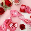 AnyDesign 3 Roll Valentine's Day Wired Edge Ribbon Love Heart Wired Ribbon Red Pink Fabric Craft Ribbon for Gift Wrapping Floral Arrangement Wreath Bow DIY Crafts Decor, 18 Yards, 2.5 Inch