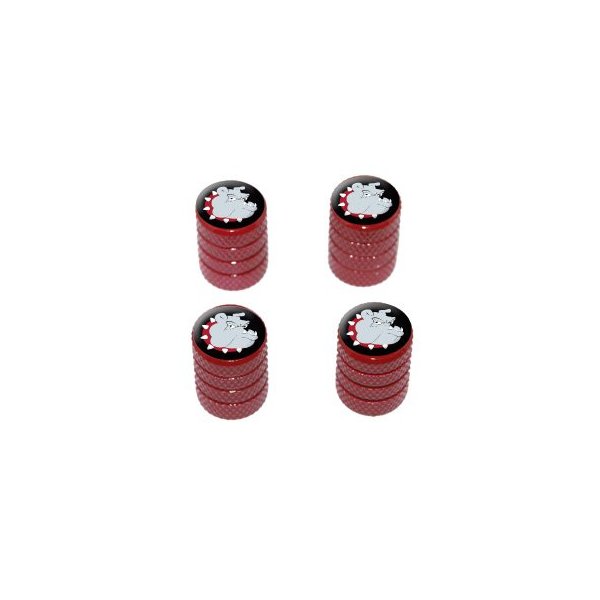 Bulldog Dog - Tire Rim Valve Stem Caps - Red