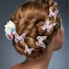 18 Pieces Butterfly Hair Clip, Lace Bows, Embroidery Hair Pins and Accessories for Halloween Cosplaying Women Girls Teens, 2 Sizes (Pink)