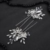 JWICOS Bride Wedding Crystal Hair Pins Flower Bridal Hair Pieces Wedding Hair Accessories for Women and Girls Pack of 2