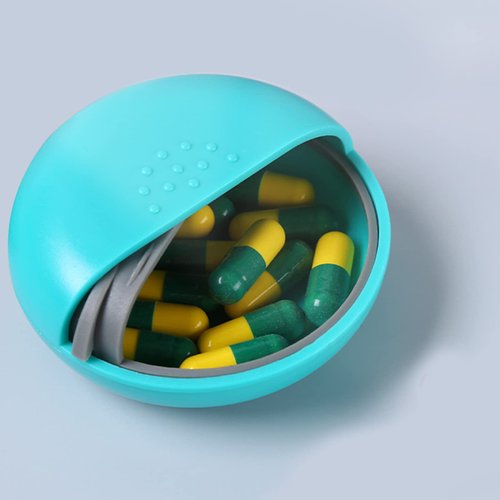 Pill Cases 4 Packs Travel Pill Organizer Portable Compact Pill Box for Purse Cute Round Medicine Container for Pills Fish Oil Vitamine Supplements