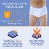 Wearever Incontinence Underwear for Men - Reusable & Washable Men's Bladder Control Briefs with Regular Absorbency - Leak Proof Underwear (Pack of 3) (White) (L)