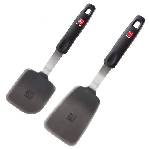 DI ORO Living Spatulas for Kitchen Use - Spatulas Silicone Heat-Resistant up to 600°F - Turner Spatula Set for Cooking - BPA Free Wide Pancake Spatulas - Egg Flippers for Nonstick Cookware Safe (2pc)
