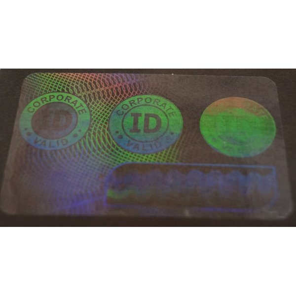 10 Hologram Corporate ID Self Stick ID Overlays, Thin .05 Mil