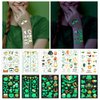 145pcs St Patricks Day luminous Temporary Tattoos,Irish Festival Glow in The Dark Tattoos,St Patrick's Day Accessories clover Tattoo Sticker,Kiss Me I'm Irish Party | Shamrock Arts and Crafts 10 sheet
