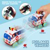 TOY Life Toddler Cars Pull Back Cars for Toddler Plush Car Toys for 2 Year Old Boy Softs Toy Cars for Baby Cars with Map Toddler Car Toys Soft Plush Toys for Toddler Pull Back Truck Infant Boy Toys