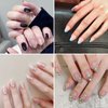 1008pcs Short Almond Shaped Nail Tips Half Matte Full Cover Fake Nails Press On Nails For Acrylic Nails Professional Nail Art With Box 12 Sizes