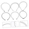 Beatifufu 6-Pack Simple Design Wavy Hair Hoop Headband - Stylish Metal Hair Accessories - Non-Slip Hairband for Men & Women - Perfect for Sports - Yoga - Workouts - Hair Clips Included - Elegant