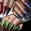 WEILUSI Chrome Nail Powder Holographic Mirror Effect Glitter Iridescent Gel Nail Polish for Nail Art Manicure DIY Decoration Glitter (Green Holographic)