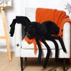 HyDren Christmas Giant Stuffed Spider Toy Huge Realistic Black Spider Stuffed Animal Plush Pillow Christmas Funny Prank Toys(31.5 x 19.7 Inch)