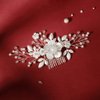 Sliver Flower Hair Comb Leaf Wedding Hair Comb Bridal Hair Accessories For Brides and Bridesmaids