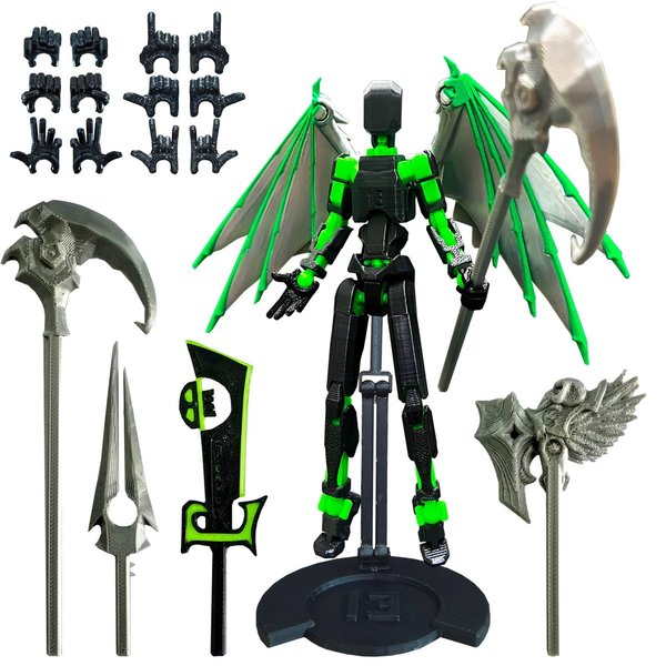 (Assembly Completed) T13 Action Figure Set, Titan 13 Robot Action Figure,Dummy 13 Set,3D Printed Robot 13 Action Figure, Lucky 13 Set, for Collectors Desktop Decorations