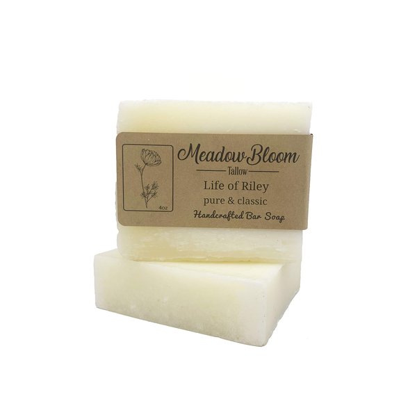 HUNTER CATTLE CO. EST'D 2004 HC Meadow Bloom Tallow Bar Soap - Unscented 2 Pack - Made with All Natural 100% Grass Fed Tallow Handmade Soap Bar - Great for Face or Body Soap