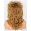 Lucoacos Womens Brown Long Curly Wig 80s Rocker Mullet Wig Halloween Party Costume Wig