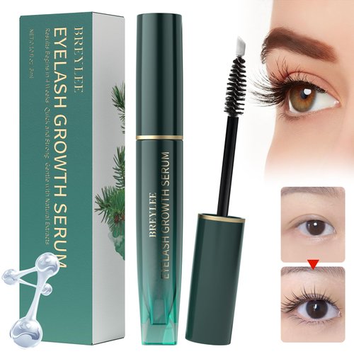 Rapid Eyelash Growth Serum, BREYLEE Lash Serum for Eyelash Growth, Eyebrow Growth Serum, Boosting Thickness, Stronger, Healthier Lashes & Brows, Vegan & Cruelty-Free, Hypoallergenic, Dual Brushes