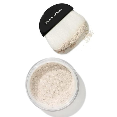 Crown Affair Dry Shampoo, 0.53 oz, Non-Aerosol Powder with Kabuki Brush, Refillable, Vegan