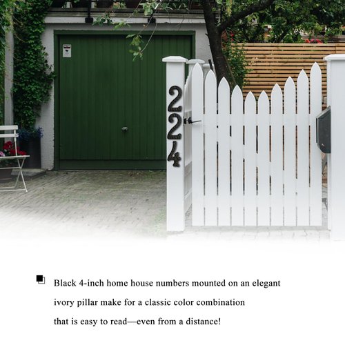 House Address Numbers 4 Inch Height - Cast Iron House Number - Rustproof Black Finish - Number 1