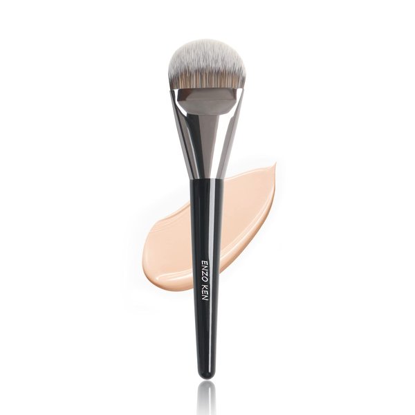 ENZO KEN Flat Foundation Brush for Liquid Makeup, Liquid Foundation Brush, Flat Makeup Brush for Liquid Foundation, Make up Brushes for Liquid Foundation, Makeup Foundation Brush for Liquid. 820 Black