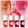 Erinde Water Lip Tint Stain, Mini Liquid Lipstick, Long Lasting Waterproof Lip & Cheek Stain, Non-Stick Cup Korean Lip Gloss, Lightweight, Transfer-Proof, Matte Finish Travel Size Lip Makeup