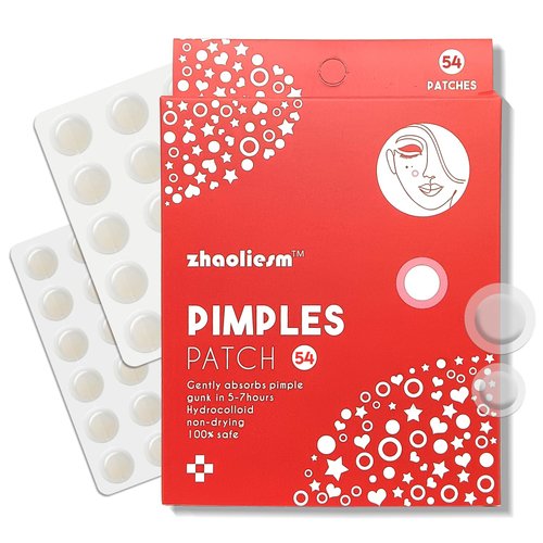 ZHAOLIESM Pimple Patches for Face, Hydrocolloid Acne Patch - Clear Invisible Spot Cover, Blemishes, Zits Oil Absorbing Patch, Breakouts Spot Treatment for Skin Care, Facial Sticker (54 Count)
