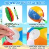 Vellibring 24 Pack 12" Summer Inflatable Beach Balls Bulk Rainbow Swimming Pool Water Games Toys for Kids Summer Party Supplies Decorations