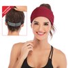 IUGA Adjustable Headbands for Women, Double Sided Fashion Hairband, Yoga Headband, Head Wrap Women, Workout Headband (RED New)