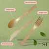 SWEET HOME Bamboo Utensils Disposable Set of 180 pcs 70 Forks 40 Spoons and 70 knives 100% Compostable - Bamboo Biodegradable Utensils Eco-Friendly Cutlery for Party Camping Travel & More