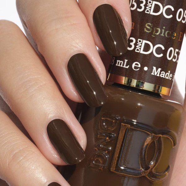 DND Gel Polish Set - 1 each of Brown Gel Polish and Brown Nail Polish, 053 Spiced Brown, 0.5 Fl Oz