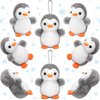 Skylety 8 Pcs 4 Inch Small Plush Penguin Keychain Penguin Stuffed Animal Bulk Cute Small Stuffed Penguin Hanging Penguin Pendant Felt Penguin Party Favors for Kids Winter Birthday Decor Gift (Grey)