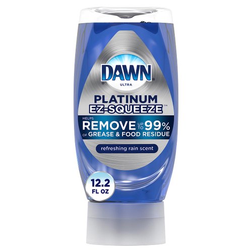 Dawn EZ-Squeeze Platinum Dishwashing Liquid Dish Soap, Refreshing Rain Scent, 12.2 fl oz