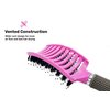 Zabolight Premium Vent Boar Bristle Hair Brush Vented Detangling Oversize Hair Brush for Thick Long Curly Hair, Curved Fast Blow Drying Brush for Women & Men (Pink)