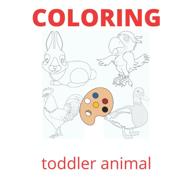 Animals Coloring Books, for kids ages 3-8,: ( Coloring book, helps children from the age of 3-8 to master coloring)