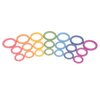 TickiT-73977 Rainbow Wooden Rings - Set of 21 - 3 Sizes - Counting and Sorting Rings - Loose Parts Wooden Toy for Babies and Toddlers 10m+ - Inspire Curiosity and Open-Ended Play