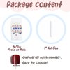 BABALAL Square Press on Nails Long Fake Nails Blue French Stick on Nails Glitter Swirl Acrylic Nails 24Pcs Squoval Shiny Manicure Artificial False Nails for Women and Girls