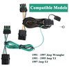 Oyviny Custom 4 Pin Trailer Wiring Harness for 1991-1997 Jeep Wrangler/1997 Jeep TJ/1991-1995 Jeep YJ