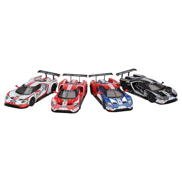 True Scale Miniatures Model Car Compatible with Ford GT LMGTE PRO 2019 24 Hrs of Le Mans Ford Chip Ganassi Team 4 Cars Set 1/64 Diecast Model Car MGTS0010