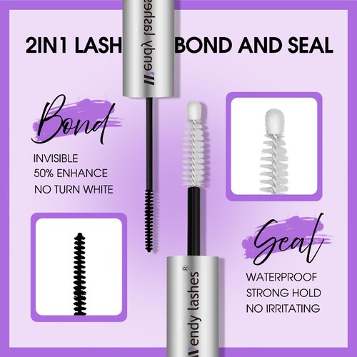 Lash Bond and Seal Waterproof Lash Cluster Glue for Individual Eyelash Extensions Strong Hold Individual Lash Glue Individual Eyelashes Glue Mascara for Personal Makeup Use at Home(10ml)