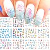 MAIOUSU STORE 12 Sheets Ocean Water Transfer Nail Decals Sea Shell Starfish Sea Summer Nail Decals Watermark Nail Designs Manicure Stickers Nail Art Accessories(16)