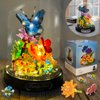 Topdear Flower Bouquet Building Set with LED String Light, Butterfly Flower Botanical Collection, 530 Pcs Mini Bricks Building Blocks Toy for Kids, Adults, Gift for Mother's Day, Christmas