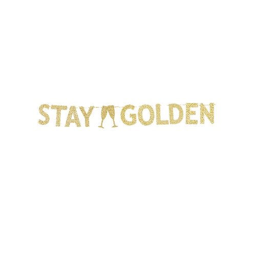 Stay Golden Banner, Golden Birthday Gold Gliter Paper Sign for Golden Girls Party Decorations