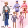 EuTengHao Winter Doll Clothing Set for 11.5 Inch Girl Dolls Includes Winter Fur Coat Nightwear Bathrobe Hat Dress Jacket Jeans Fashion Outfit for 30cm Girl Doll Play House Girls Gift