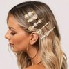 CAKURE Rhinestone Hair Clips Gold Champagne Crystal Hairpins Pearl Hair Barrettes Gift Decorative Hair Accessories for Women and Girls (Pack of 5) (a-champagne)