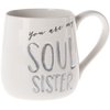 Enesco Our Name is Mud “Soul Sister” Stoneware Engraved Coffee Mug, 1 Count (Pack of 1), Gray