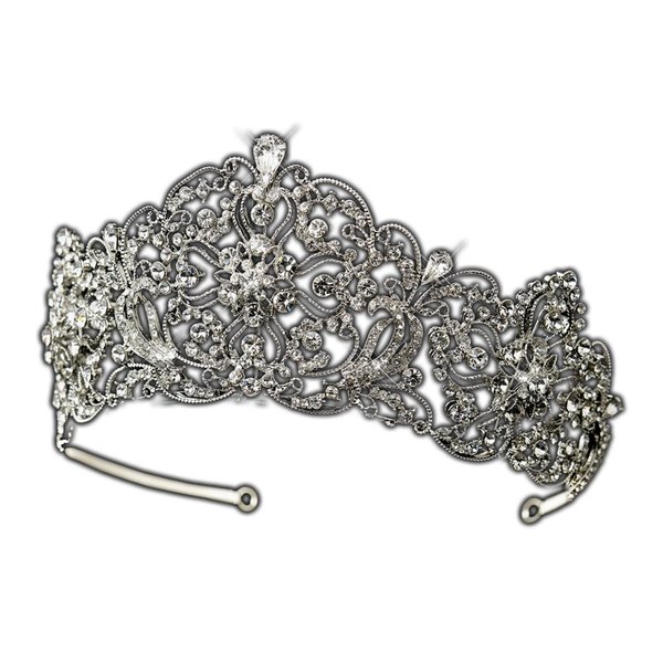 Carly Antique Style Clear Rhinestone Bridal Royal Wedding Tiara