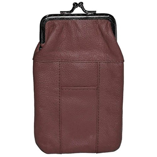 Cigarette Case Holder w Lighter Women Leather Cigarettes 100s Pack Purse Pouch Coin Ciggerate Wallet Framed Cases (5.5 * 4 * 2.5 ", Coffee Kiss Lock)