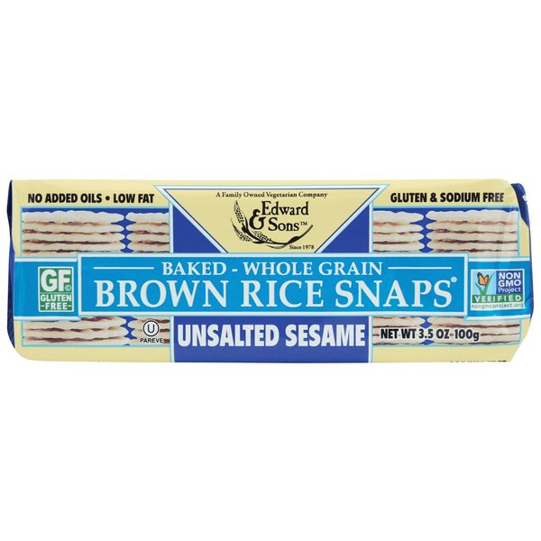 Edward & Sons Brown Rice Snaps, Sesame,3.5 Ounce (Pack of 1)