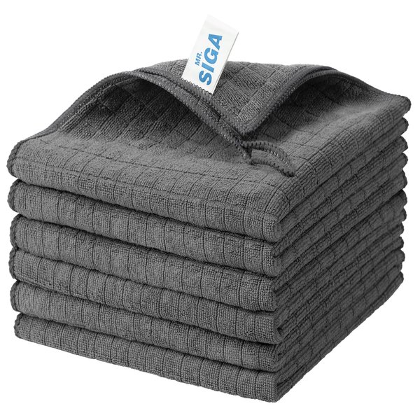 MR.SIGA Microfiber Cleaning Cloth, All-Purpose Cleaning Towels, Pack of 6, Size 13.8 x 15.7 in