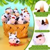 Zomiboo Stuffed Cows, 12 Pcs Assorted Toy Plushies, 3.2 Inch Mini Plush Animals Keychain Animal Party Favors with Detachable Chain for Christmas Farm Themed Birthday Party Supplies Classroom Awards