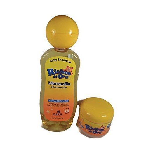 Grisi Ricitos De Oro Hypoallergenic Chamomile(manzanilla) Shampoo and 4 Oz Hair Gel Bundle of 2 Items by Grisi Ricitos de Oro